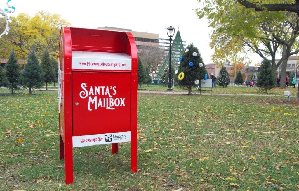 Cathedral Square Park Santa mailbox Milwaukee Wisconsin