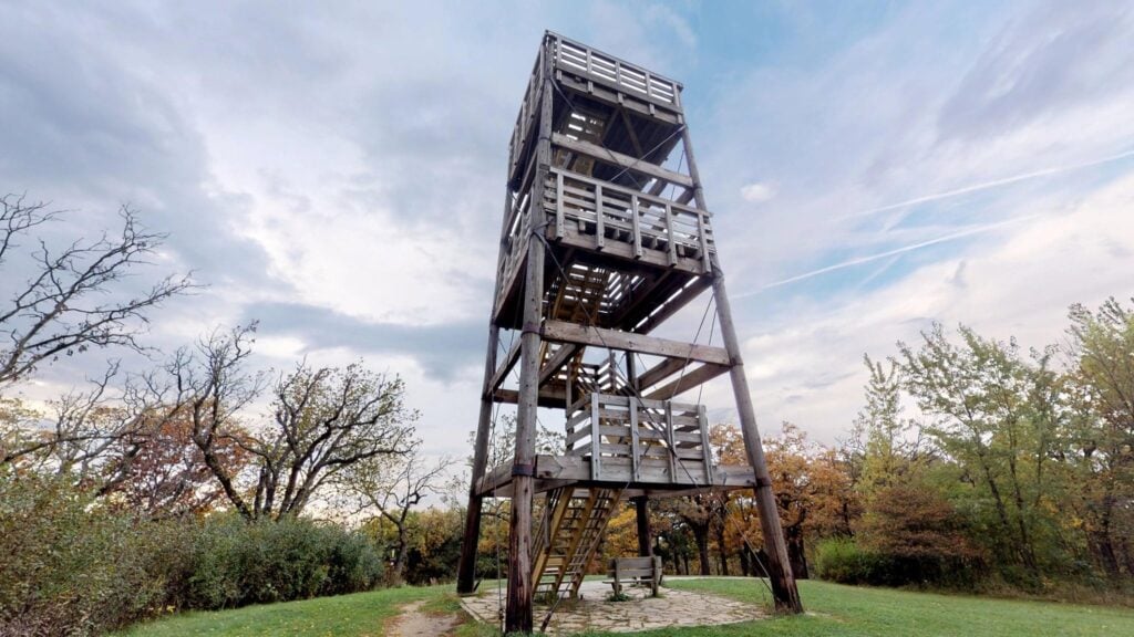 observation tower at Lapham Peak Unit in Kettle Moraine State Forest Delafield Wisconsin